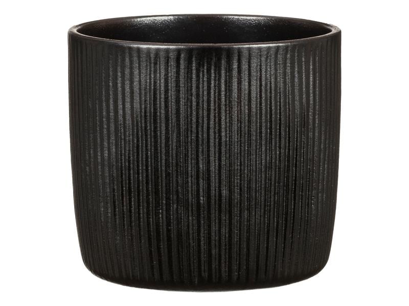 [1604685] scheurich Blumentopf Ebano Solido Linea 19.3 cm, Schwarz (19.3 cm)