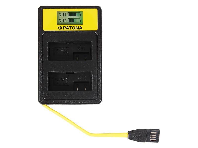 [1021671] Patona Ladegerät Smart Dual LCD USB Canon LP-E8