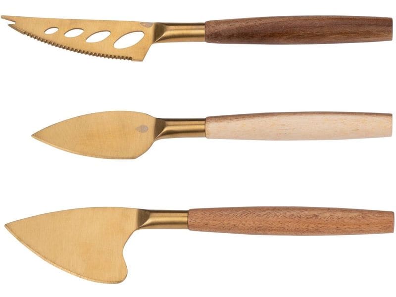[1903246] alpina Käsemesser-Set 3 Stück, Braun/Gold