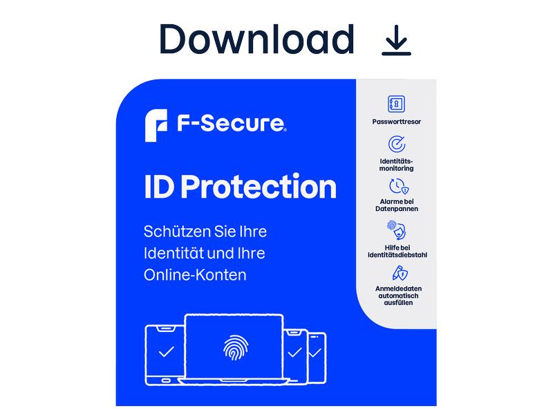 [1110079] F-Secure ID Protection ESD, 5 Geräte, 5 protected Items, 1 Jahr