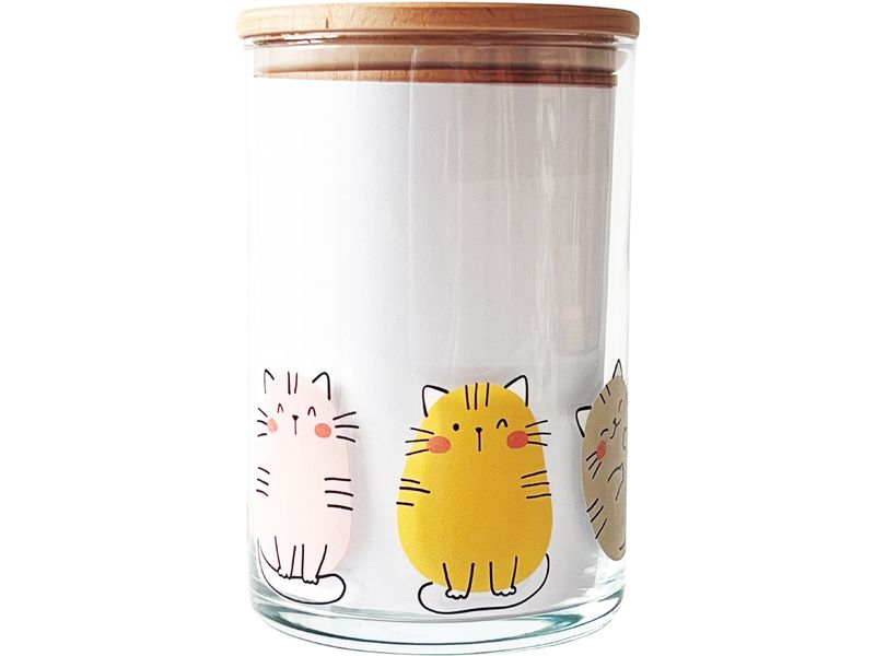 [1974512] Wunderle Vorratsglas Katzen 880 ml, mit Holzdeckel