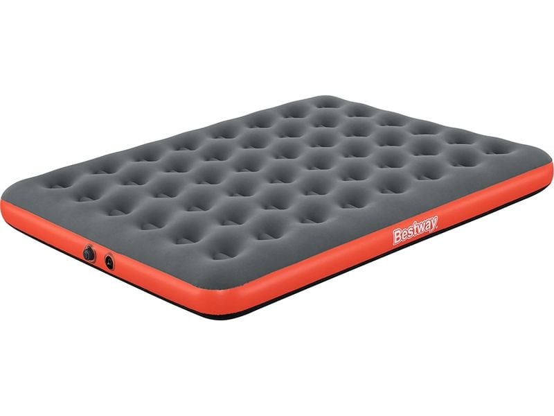 [1933967] Bestway Luftbett Roll und Relax Queen Grau/Rot, 203 x 152