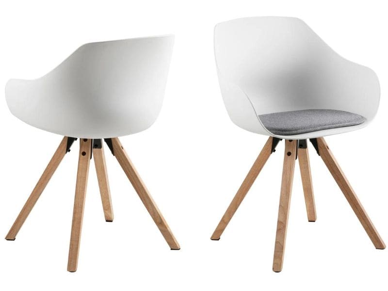 [2034064] AC Design Stuhl Tina Hellgrau/Braun, 2 Stück