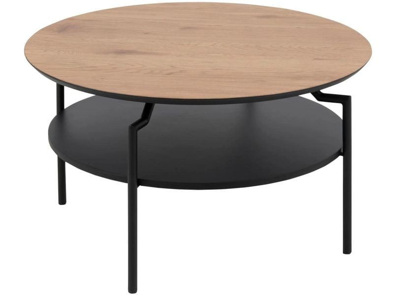 [2034037] AC Design Couchtisch Goldington Braun/Schwarz, Ø 80 x 45 cm