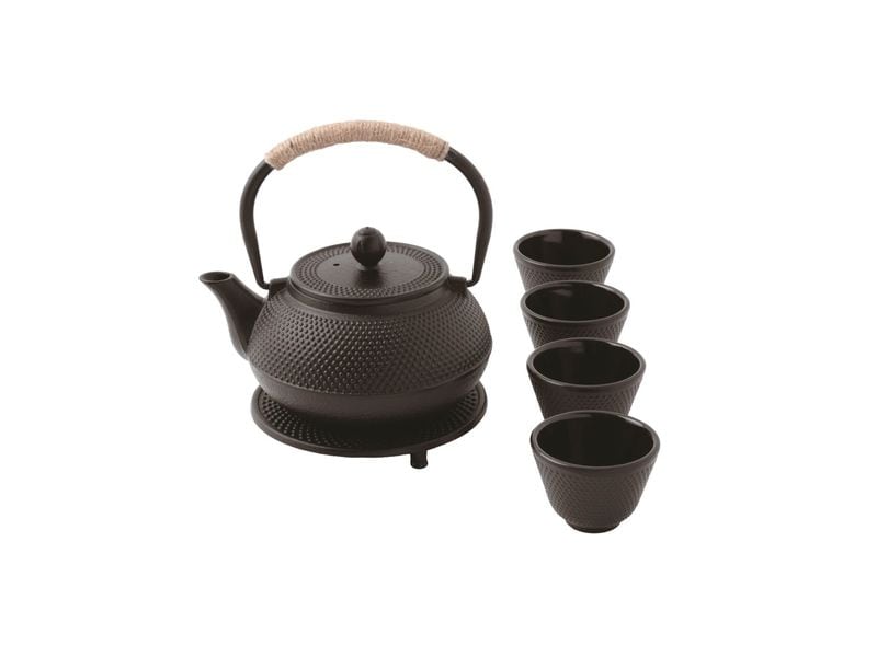 [2018490] Paderno 6-teiliges Set Mit Teekanne 0.8 l, Schwarz