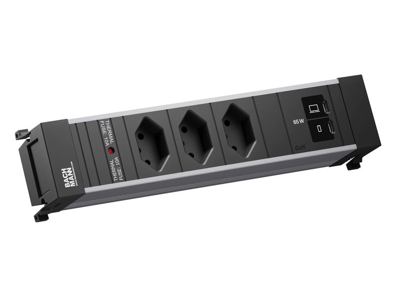 Bachmann Einbausteckerleiste POWER FRAME M 3xT13 1xUSB C/C 65W 0.2m