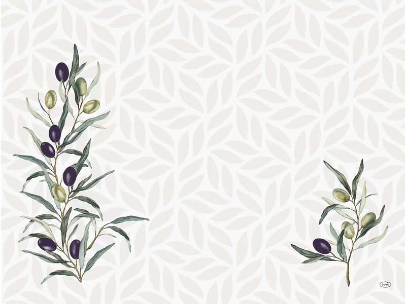 Duni Tischset Olive Garden 250 Stück, 30 cm x 40 cm, Weiss