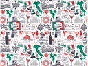 Duni Tischset Viva Italia 250 Stück, 30 cm x 40 cm, Mehrfarbig