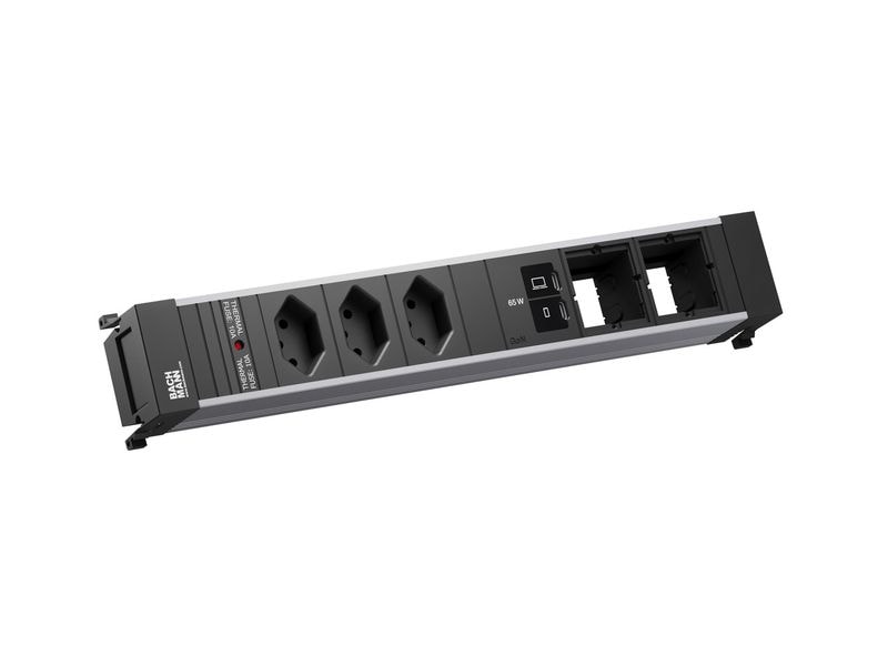 Bachmann Einbausteckerleiste POWER FRAME L 3xT13 1xUSB C/C 65W 2xCM