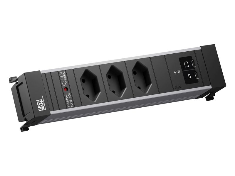 Bachmann Einbausteckerleiste POWER FRAME M 3xT13 1xUSB C/C 45W 0.2m