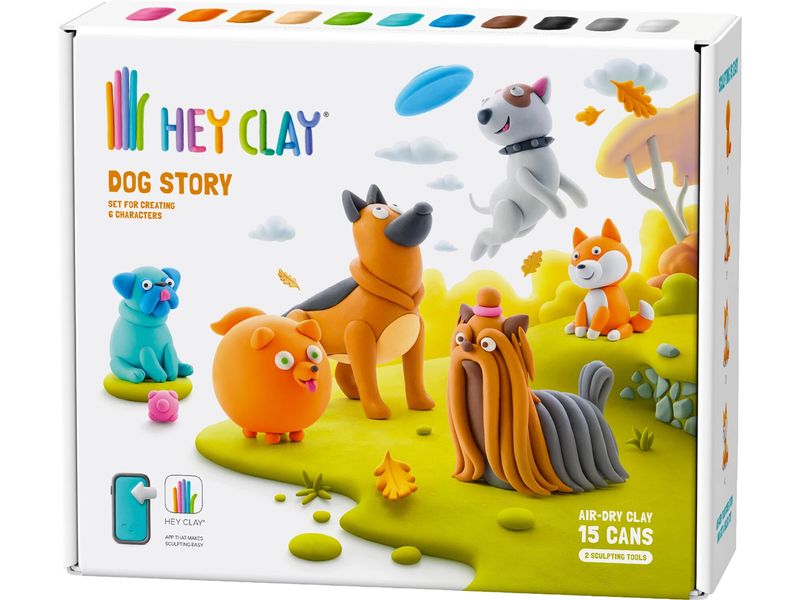 [2040920] Max Bersinger Knetspielzeug Hey Clay Hunde 15 Dosen