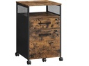 VASAGLE Multifunktionswagen 42 x 44 x 67.4 cm, Braun/Schwarz