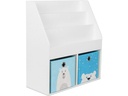 relaxdays Bücherregal für Kinder 79 x 72 x 30.5 cm Weiss/Blau