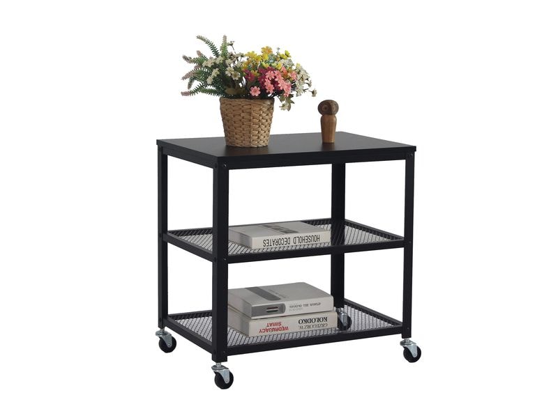 [2029088] relaxdays Küchenwagen 61 x 60 x 40 cm Schwarz