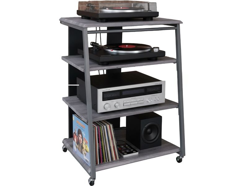 [2029115] relaxdays TV-Möbel Hifi-Regal 78 x 61 x 52 cm Grau