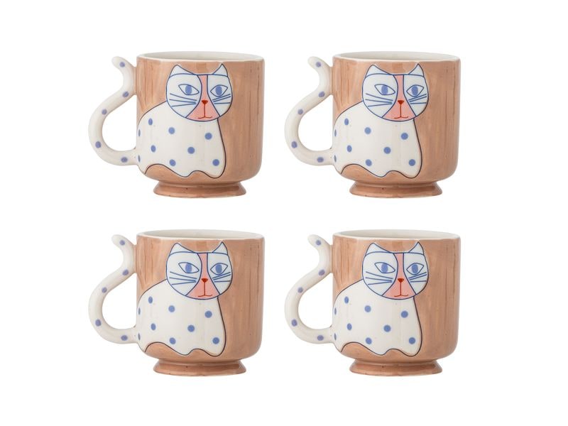 [1930721] Bloomingville Teetasse Missy 325 ml, 4 Stück, Braun/Weiss