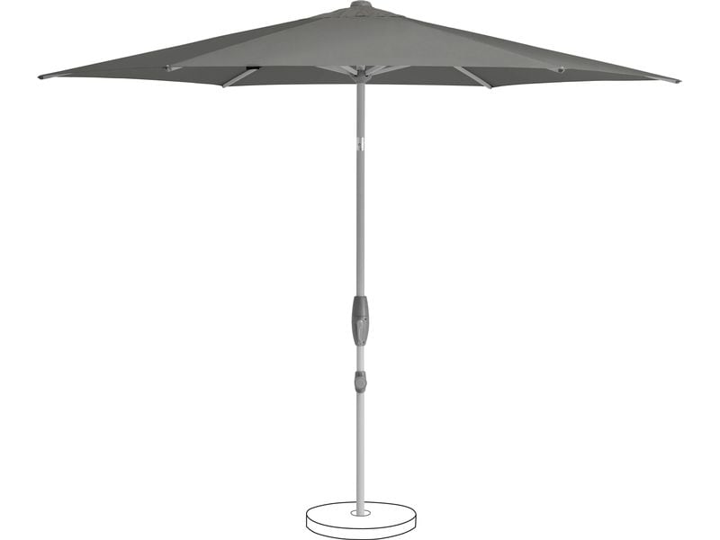 Suncomfort by Glatz Sonnenschirm Shell Turn 330 cm, Stone Grey