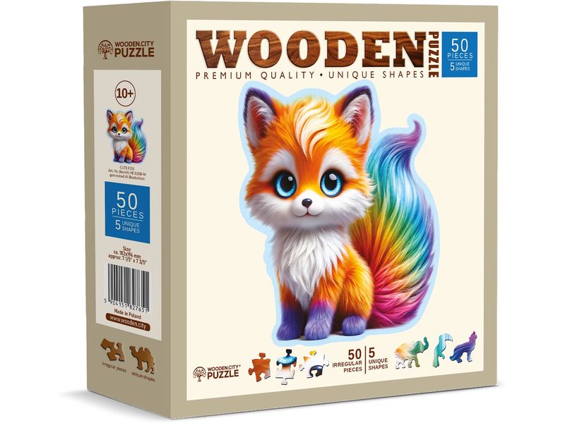 Wooden City Holz-Puzzle Cute Fox M 50 Teile