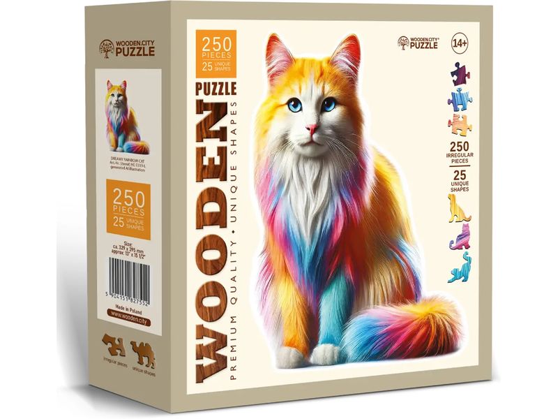 Wooden City Holz-Puzzle Dreamy Rainbow Cat L 250 Teile