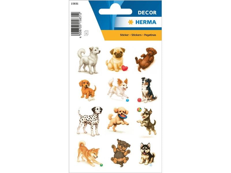 [2054880] Herma Stickers Motivsticker Verspielte Hunde 3 Blatt / 36 Sicker
