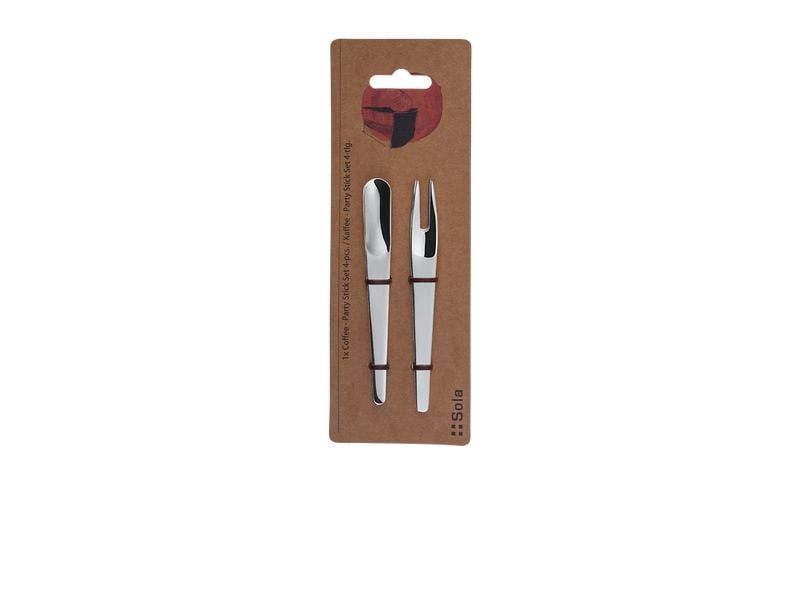[2016136] Sola Kaffee-Partystick Set Basic Alpha, poliert, 4- teilig