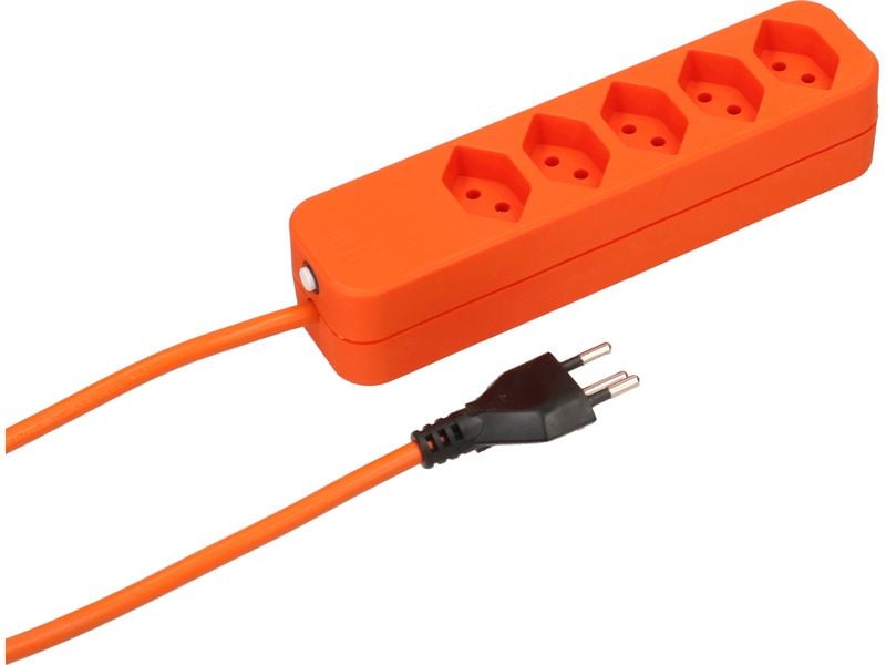 [2053777] Max Hauri Steckdosenleiste Swiss Line 5x Typ 13 Orange Magnet 5m