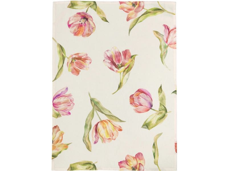 [2034232] Pichler Geschirrtuch Tulips Orange/Beige/Rosa