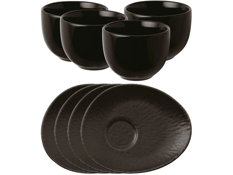 Arthur Krupp Kaffeeservice M/Teller Onyx 4 Stück,Schwarz