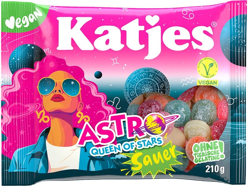 Katjes Gummibonbons Astro Queen of Stars sauer 210 g