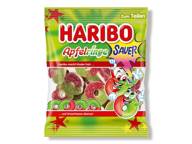Haribo Gummibonbons Apfelringe sauer Beutel 175 g