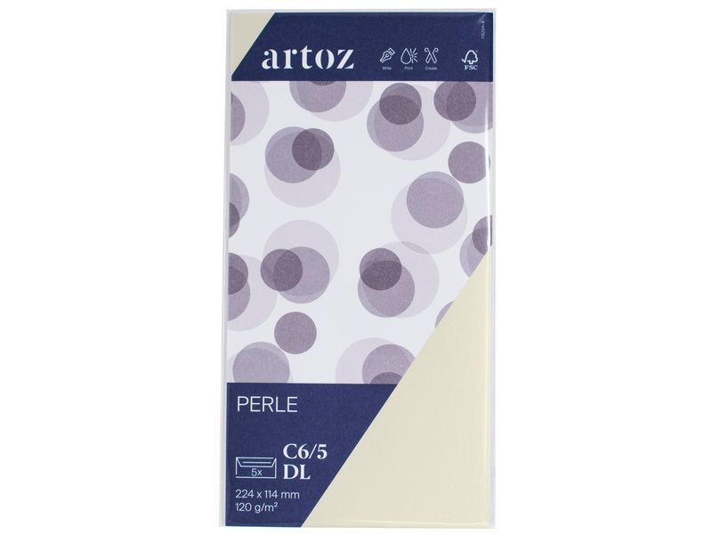 [2084008] Artoz Couvert Perle Ivory C6/5, 5 Stück, Weiss