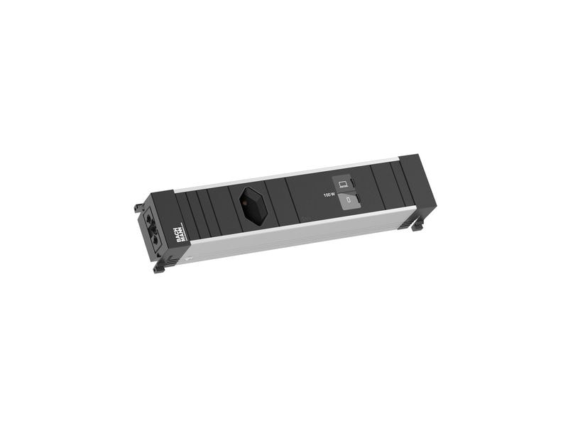 Bachmann Einbausteckerleiste CONF M 1xT13 1xUSB C/C 100W schwarz