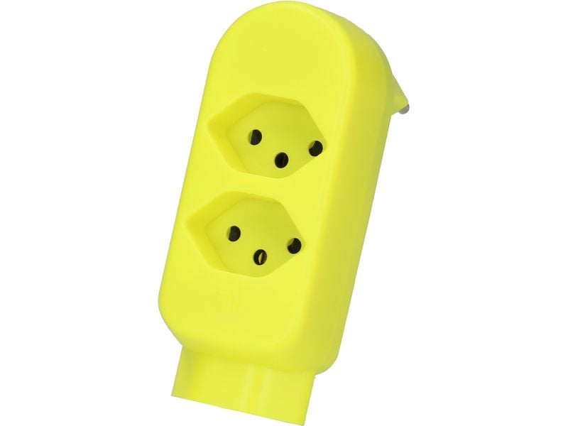 [2033034] Max Hauri Abzweigstecker ADAPT 2+1x Typ 13 FI-Gelb drehbar BS 2