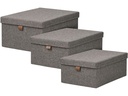 House Nordic Aufbewahrungsbox Noto, 3er-Set, Dunkelgrau