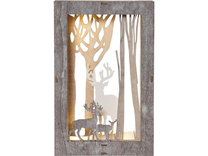 [1187218] Star Trading Fauna Wald mit Hirschen 28 cm, Holz