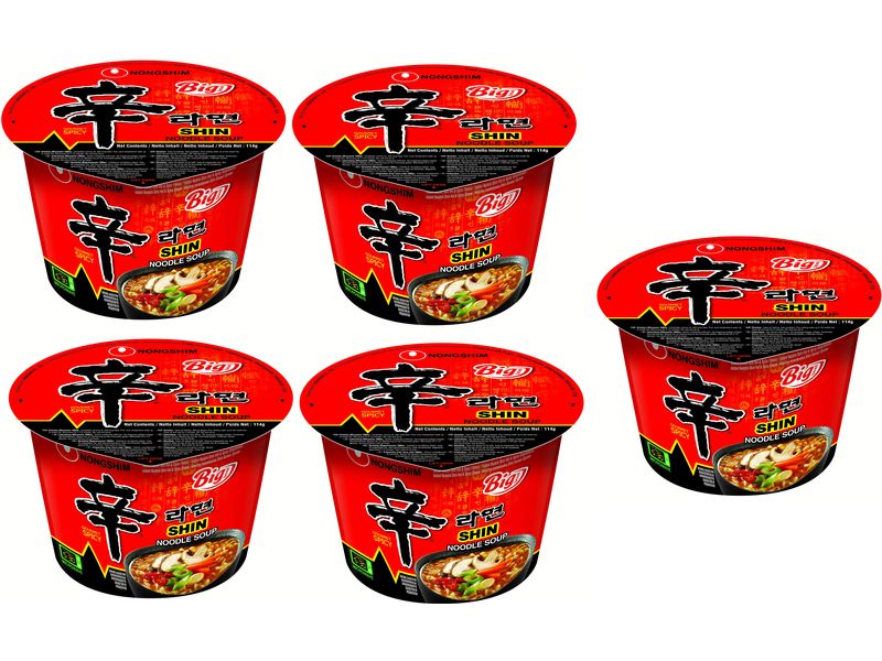 Nongshim Nudelsuppe Shin's Big Cup 5 x 114 g