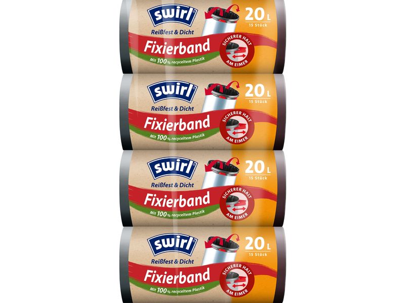 Swirl Müllbeutel Fixierband 20 l, 4 x 15 Stück
