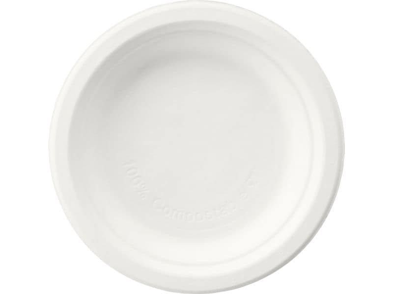 Duni Einwegteller Bagasse 15 cm 125 Stück, Weiss