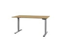 Contini höhenverstellbarer Bürotisch 2.0 x 0.9 m Eiche, Metall, grau