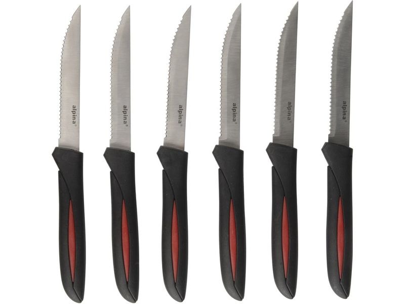 alpina Steakmesser-Set 6 Stück, Schwarz