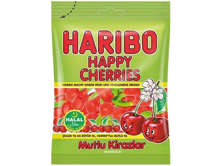 Haribo Int. Gummibonbons HALAL Happy Cherries/Mutlu Kirazlar 80 g