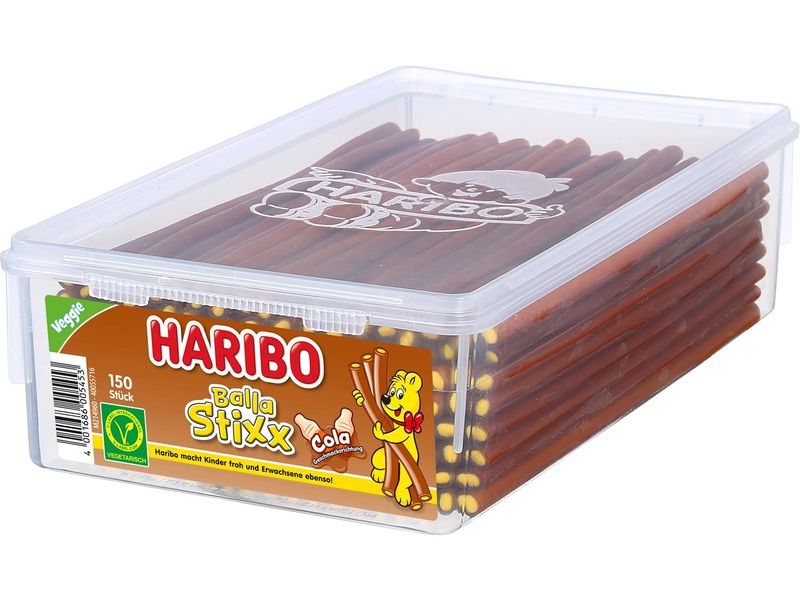 Haribo Int. Gummibonbons Dose Veggie Balla Stixx Cola 1125 g