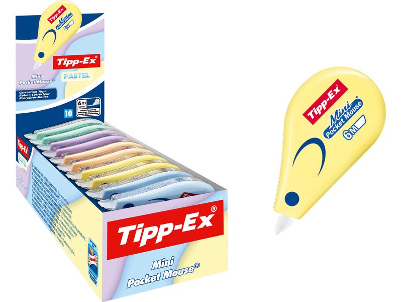 [2094863] Tipp-Ex Pocket Mouse Mini Box, pastell, 6 m x 5 mm, 10er Box