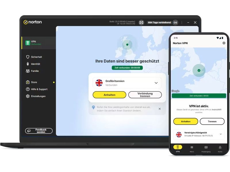 Norton VPN Plus ESD, Vollversion, 5 PC, 1Jahr, 10 GB