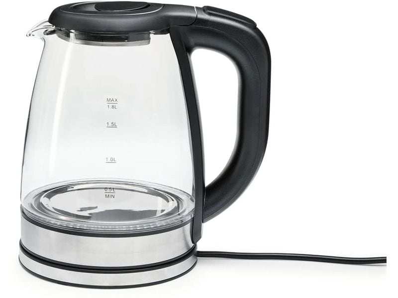 GOURMETmaxx Wasserkocher 1.8 l, Transparent/Schwarz