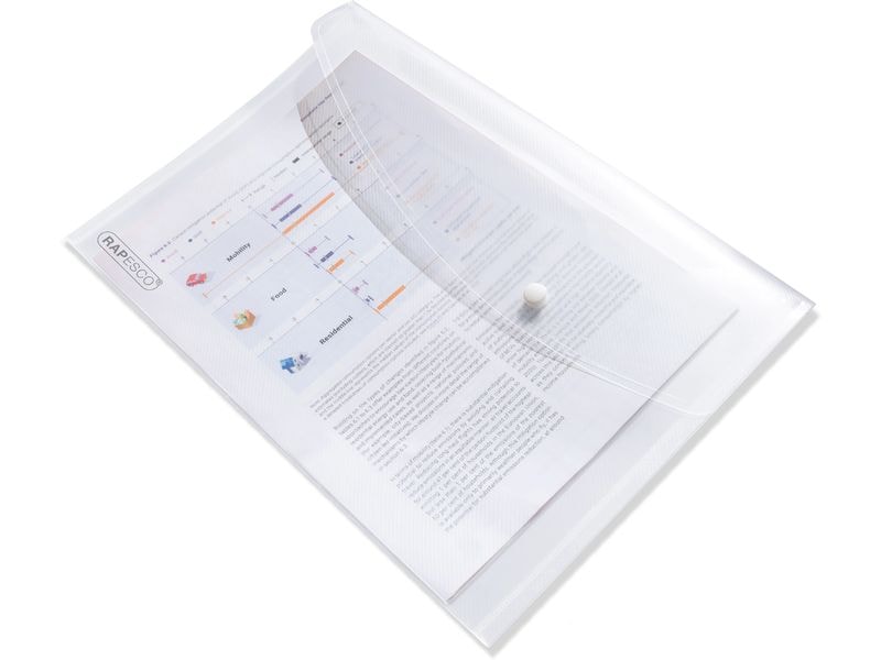 [2081399] Rapesco Dokumentenmappe Eco GRS A4+ Transparent, 5 Stück