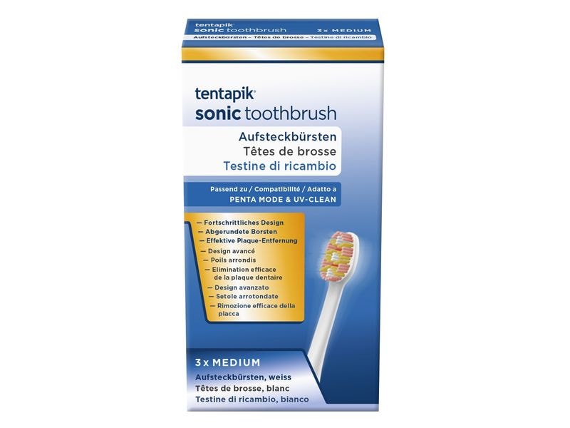 Tentapik Zahnbürstenkopf Medium Weiss, 3 Stück