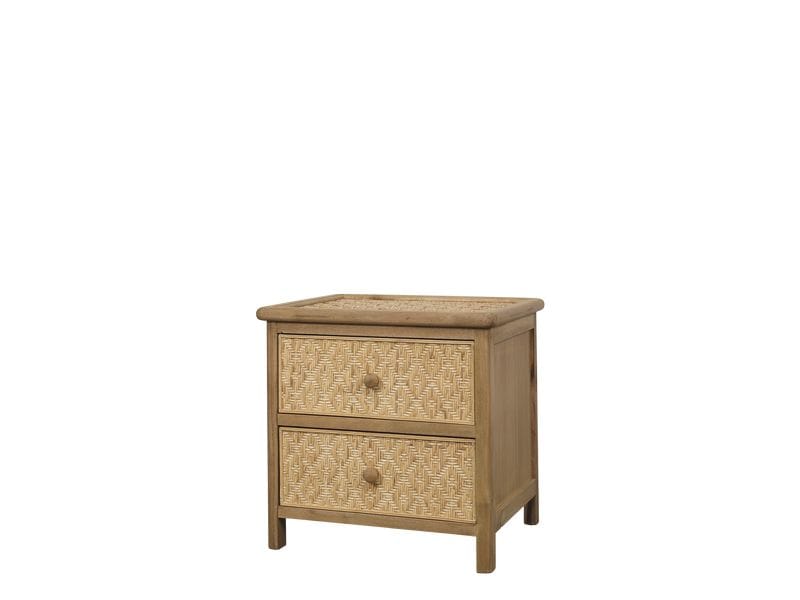 [2052453] Chic Antique Nachttisch geflochten 44 x 43 cm, Braun