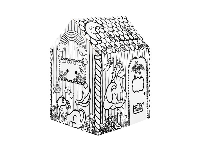 [2025261] Fellowes Ausmal-Spielhaus Einhorn aus Wellpappe