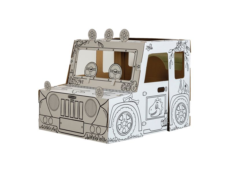Fellowes Ausmal-Spielhaus XL Dino Truck aus Wellpappe